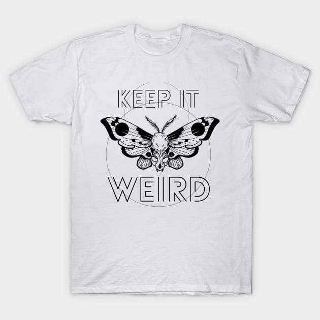Keep It Weird Moth Black T-Shirt by Keep It Weird